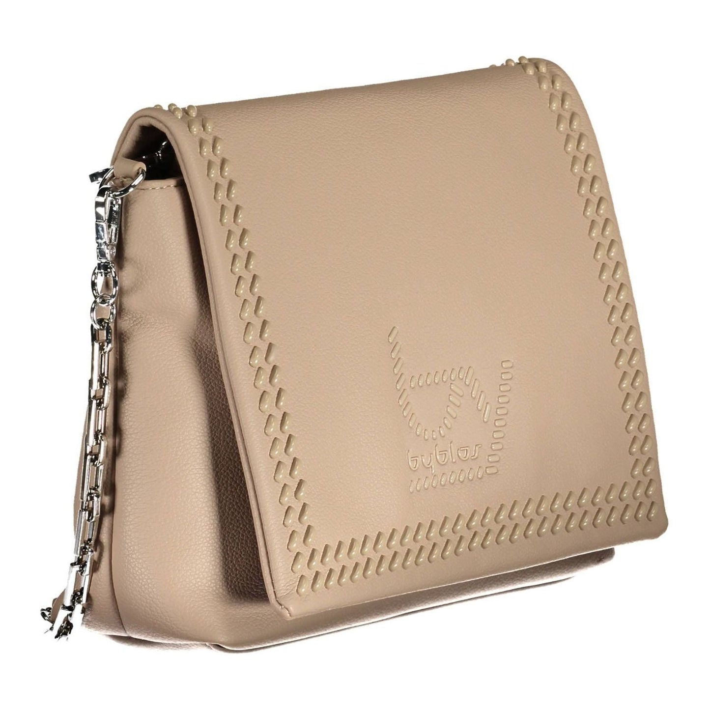 BYBLOS Beige Chain-Handle Shoulder Bag with Contrasting Details BYBLOS