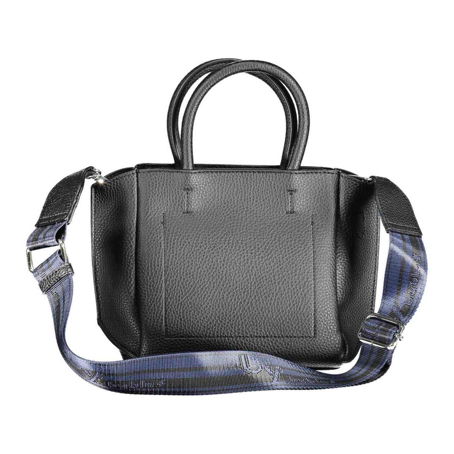 BYBLOS Elegant Black Two-Handle Tote with Shoulder Strap BYBLOS