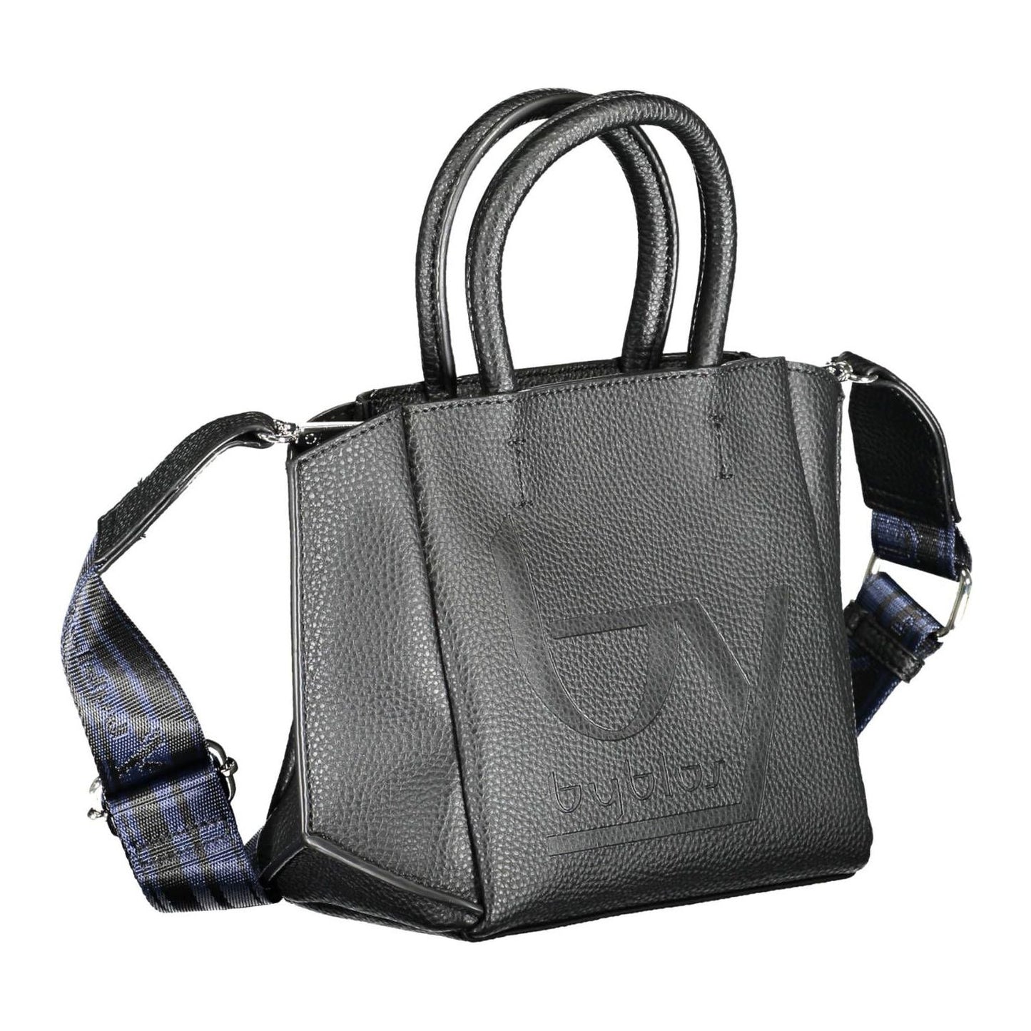 BYBLOS Elegant Black Two-Handle Tote with Shoulder Strap BYBLOS