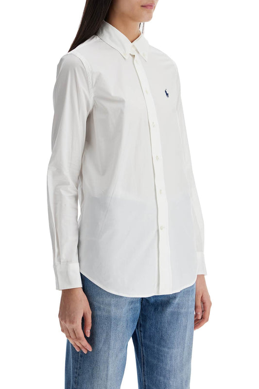 Polo Ralph Lauren white slim fit cotton shirt for women with long sleeves Topwear Polo Ralph Lauren