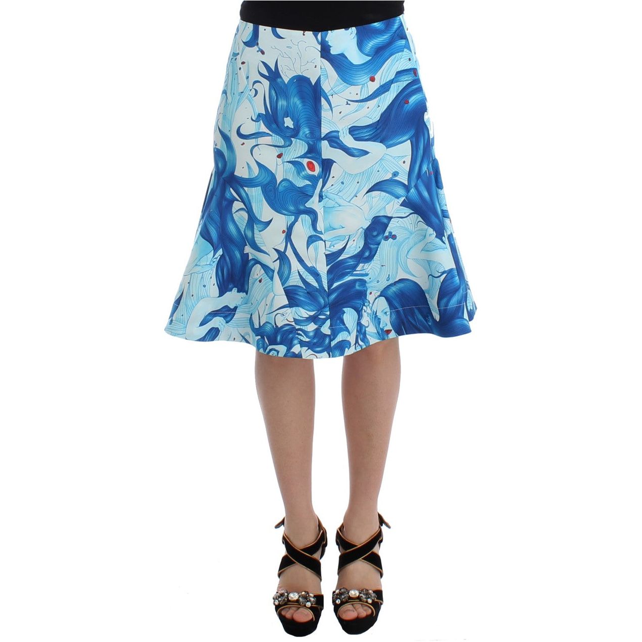 Koonhor Elegant Fresco-Print Knee-Length Skirt Koonhor