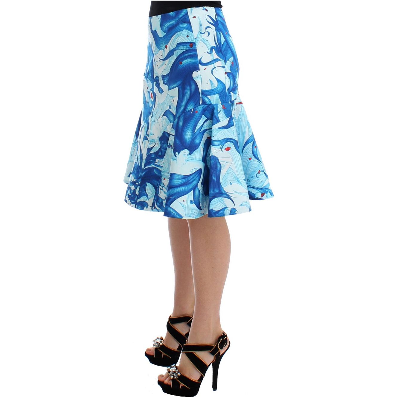 Koonhor Elegant Fresco-Print Knee-Length Skirt Koonhor