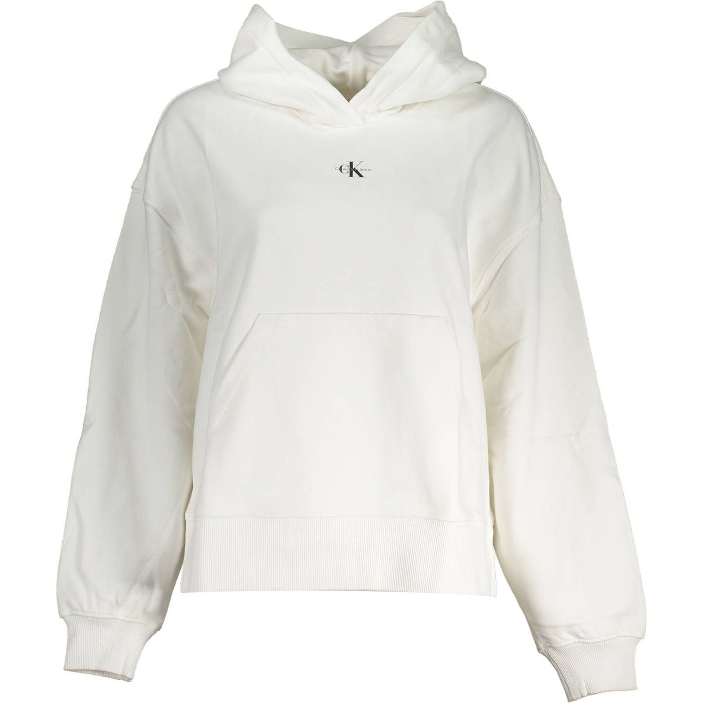 Calvin Klein Elegant White Brushed Cotton Hoodie Calvin Klein