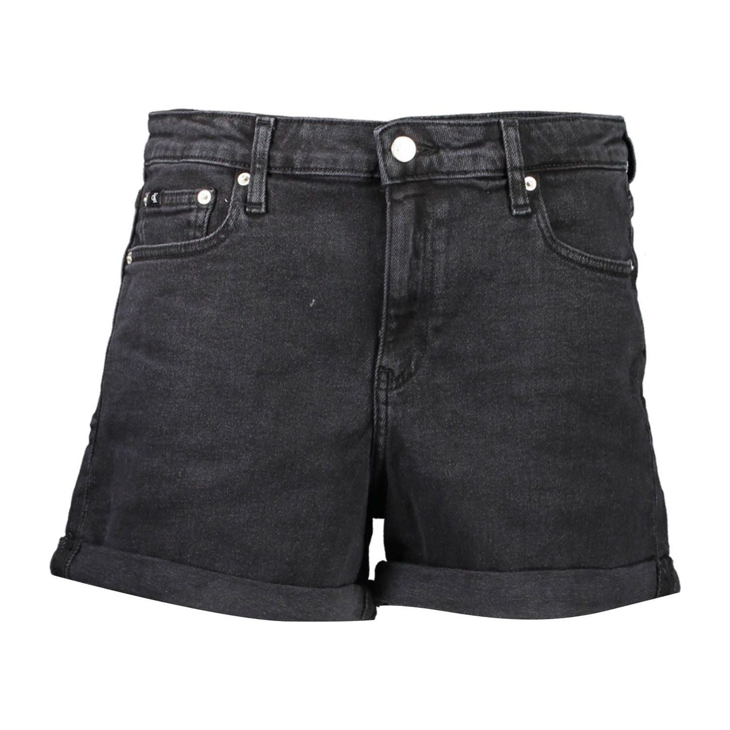 Calvin Klein Chic Mid-Rise Black Denim Shorts Calvin Klein