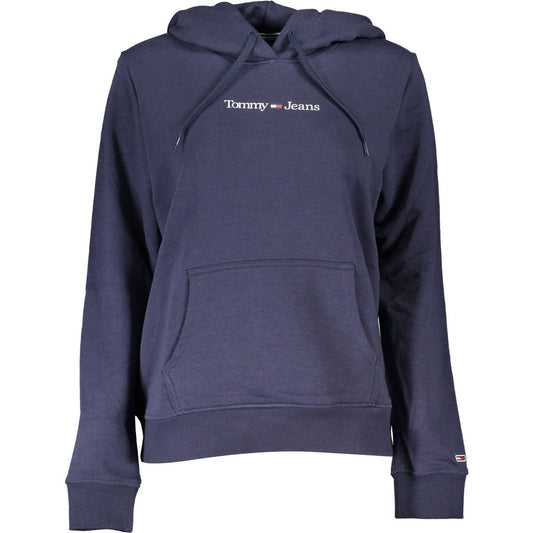 Tommy Hilfiger Chic Blue Hooded Sweatshirt with Signature Print Tommy Hilfiger