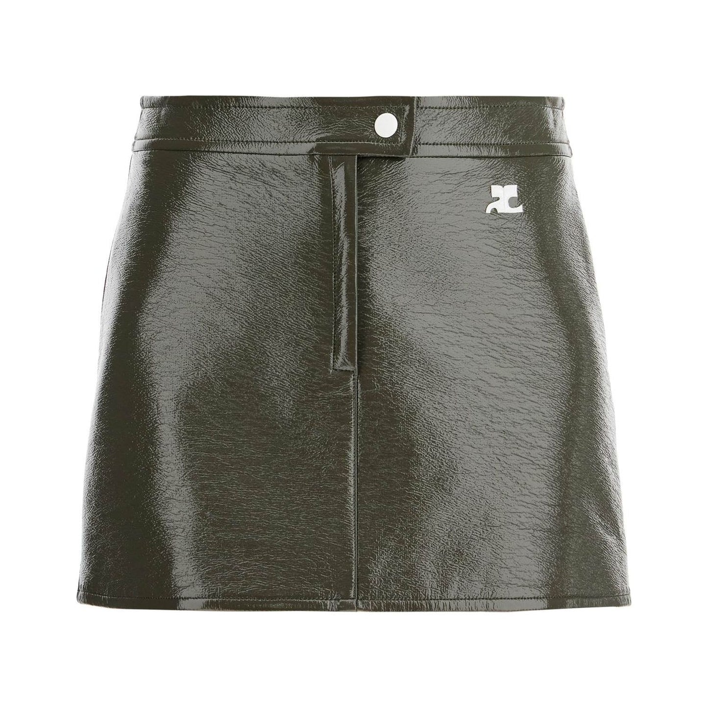 Courreges coated cotton mini skirt