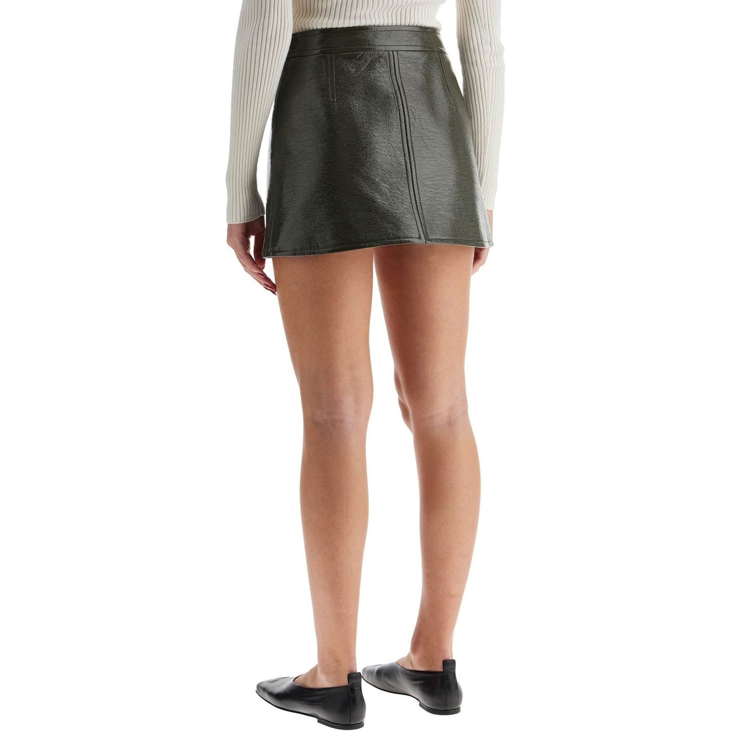 Courreges coated cotton mini skirt