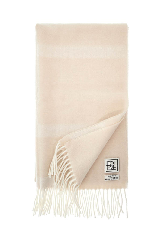 Toteme bone monogram jacquard wool scarf Scarves Hats & Gloves Toteme