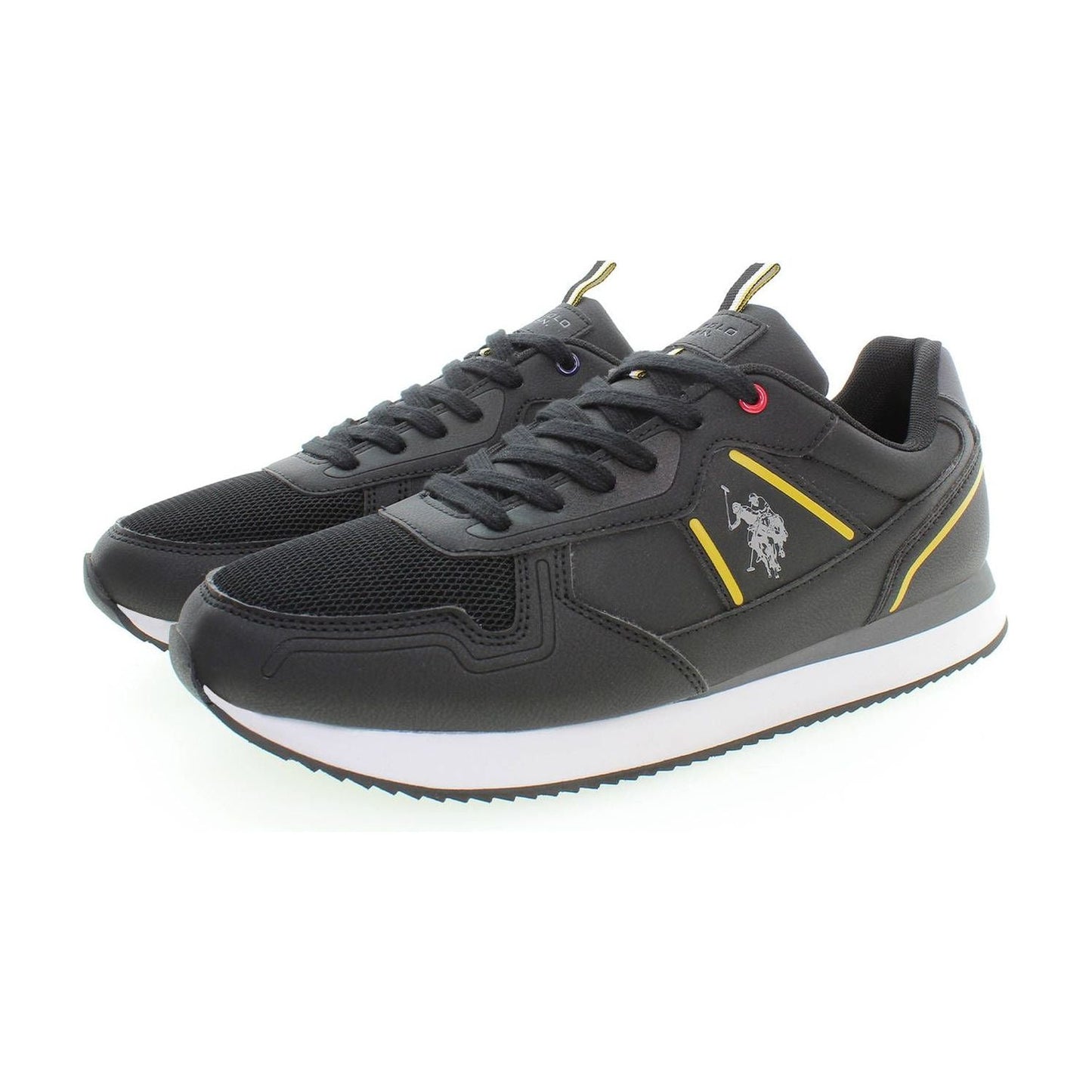 U.S. POLO ASSN. Sleek Black Lace-Up Sneakers with Logo Detail U.S. POLO ASSN.