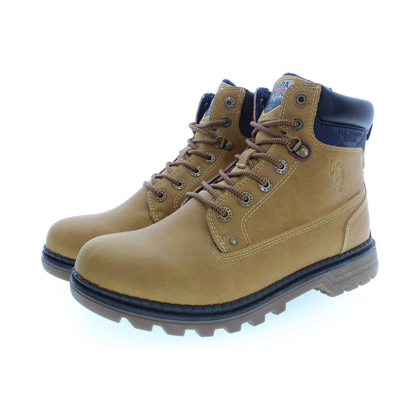 U.S. POLO ASSN. Beige High-Top Boots with Logo Detailing U.S. POLO ASSN.