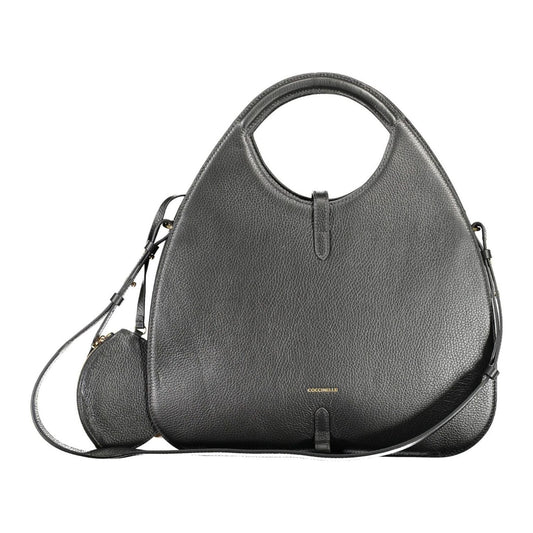 Coccinelle Elegant Black Leather Handbag with Removable Strap Coccinelle