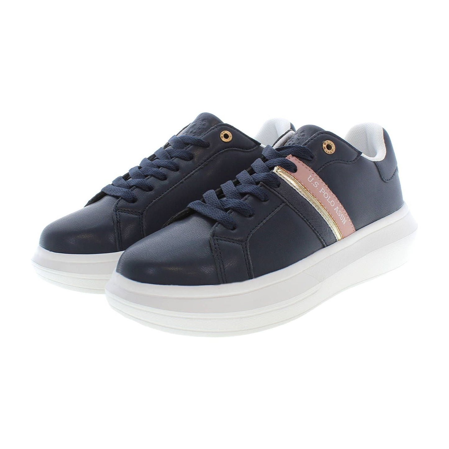 U.S. POLO ASSN. Chic Blue Lace-Up Sneakers with Logo Detail U.S. POLO ASSN.