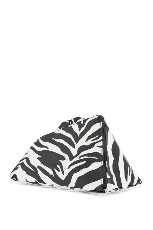 The Attico black and white zebra print calfskin clutch with zip Clutches The Attico