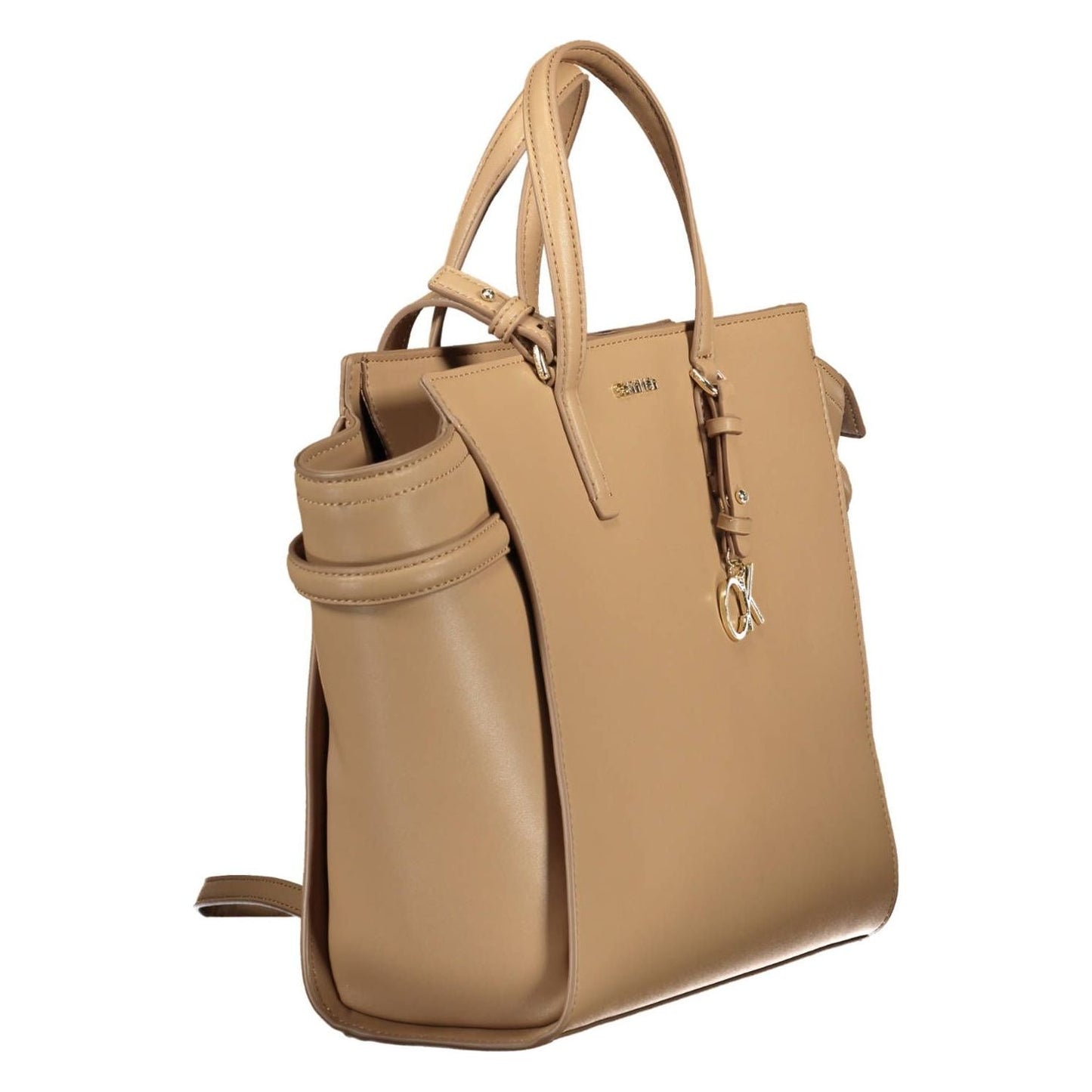 Calvin Klein Chic Beige Handbag with Contrasting Details Calvin Klein