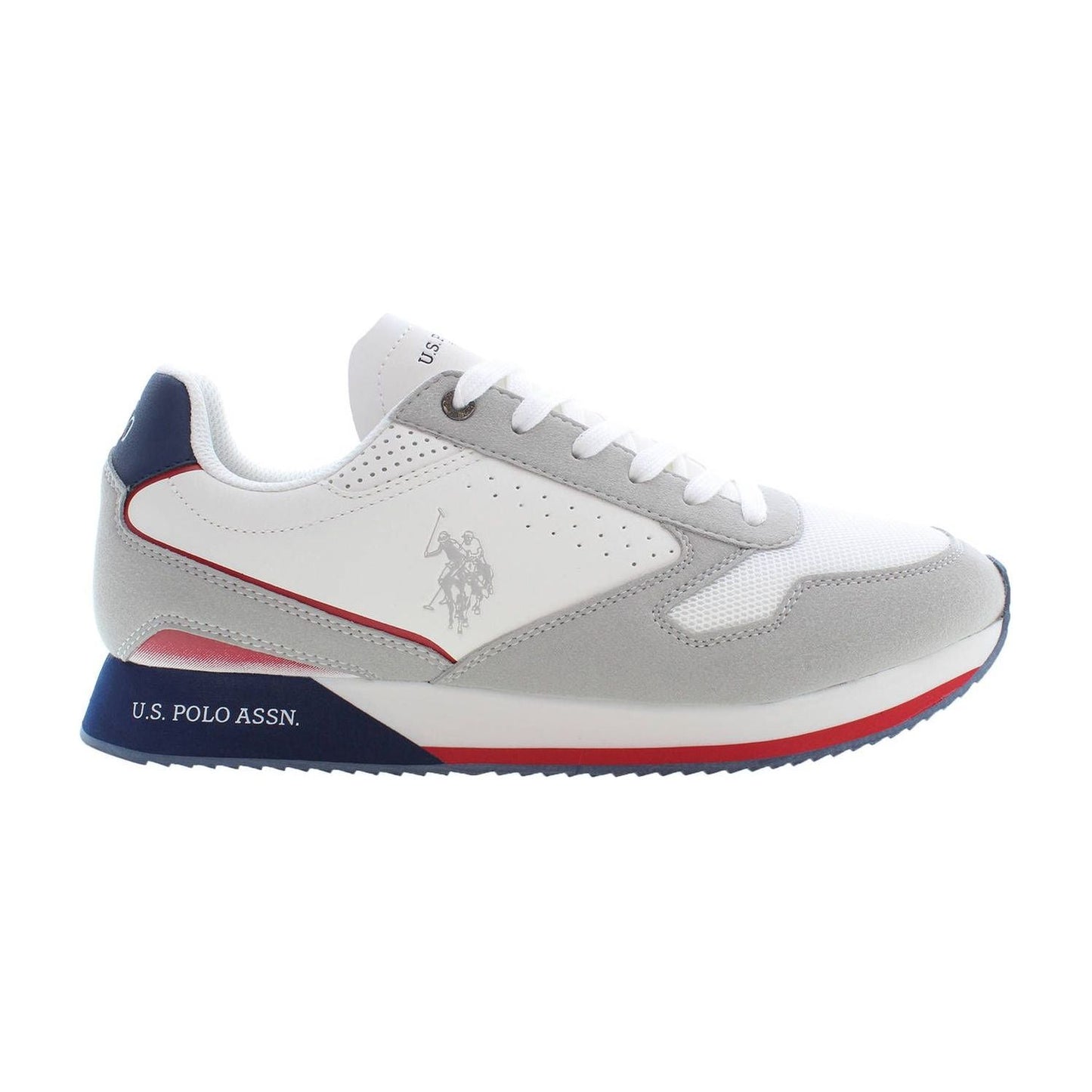 U.S. POLO ASSN. Elegant White Lace-Up Sports Sneakers U.S. POLO ASSN.