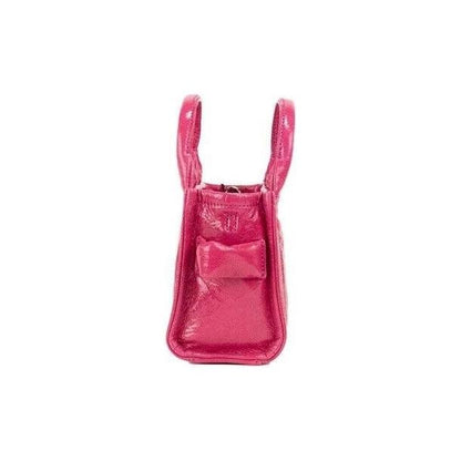 Marc Jacobs The Shiny Crinkle Micro Tote Magenta Leather Crossbody Bag Handbag Marc Jacobs