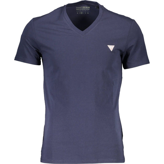 Guess Jeans Sleek V-Neck Slim Fit Blue Tee Guess Jeans