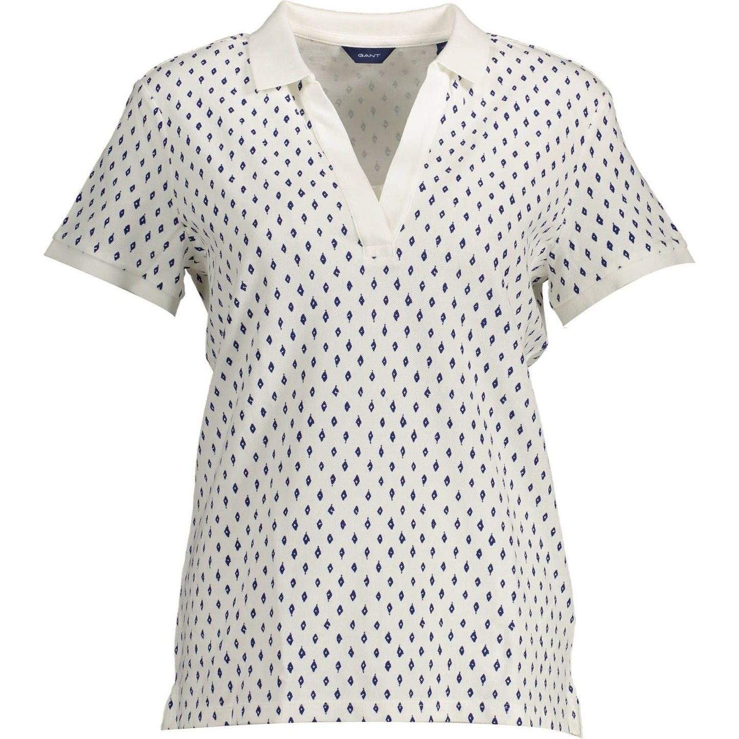 Gant Chic White Short-Sleeved V-Neck Polo Gant