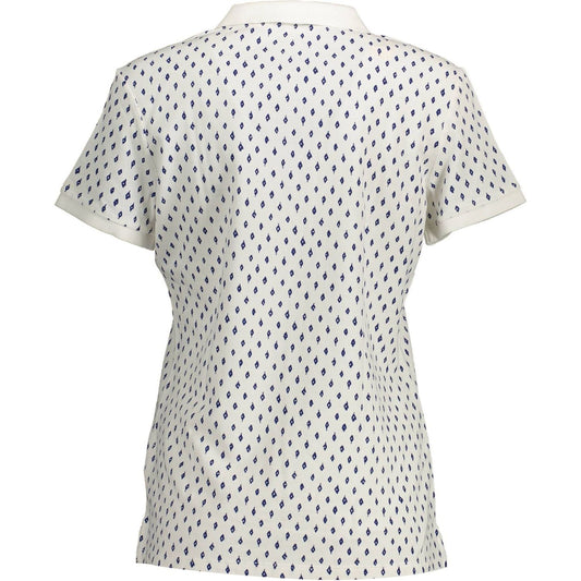 Gant Chic White Short-Sleeved V-Neck Polo Gant