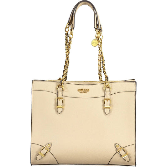 Guess Jeans Beige Polyethylene Women Handbag Guess Jeans