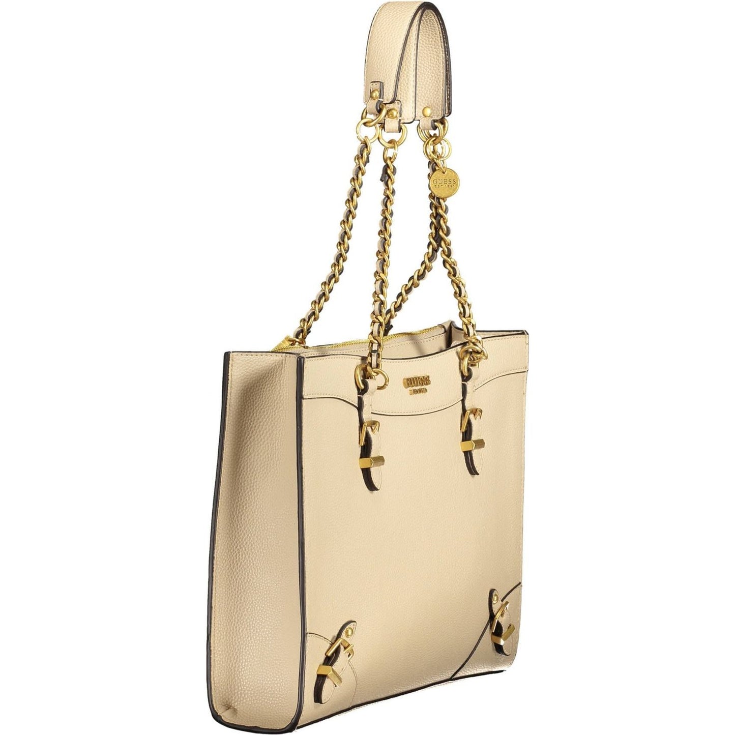 Guess Jeans Beige Chain-Link Shoulder Handbag Guess Jeans