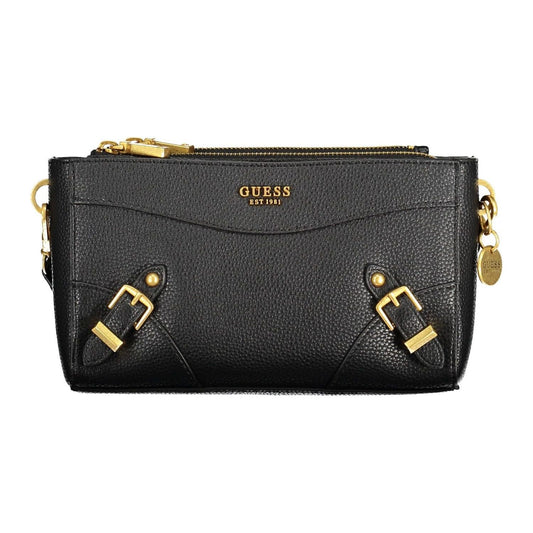 Guess Jeans Chic Contrasting Black Polyurethane Handbag Guess Jeans