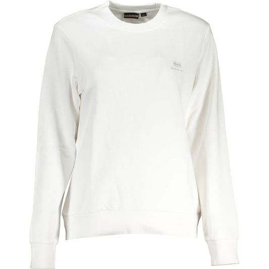 Napapijri Elegant White Cotton Crew Neck Sweatshirt Napapijri