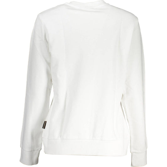 Napapijri Elegant White Cotton Crew Neck Sweatshirt Napapijri