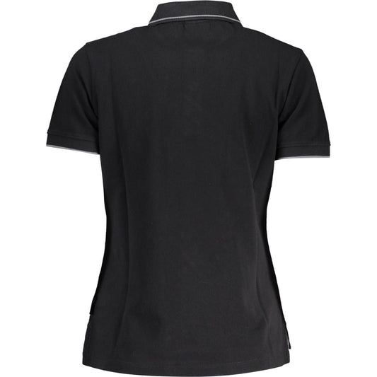 Napapijri Elegant Short-Sleeved Black Polo with Embroidery Napapijri