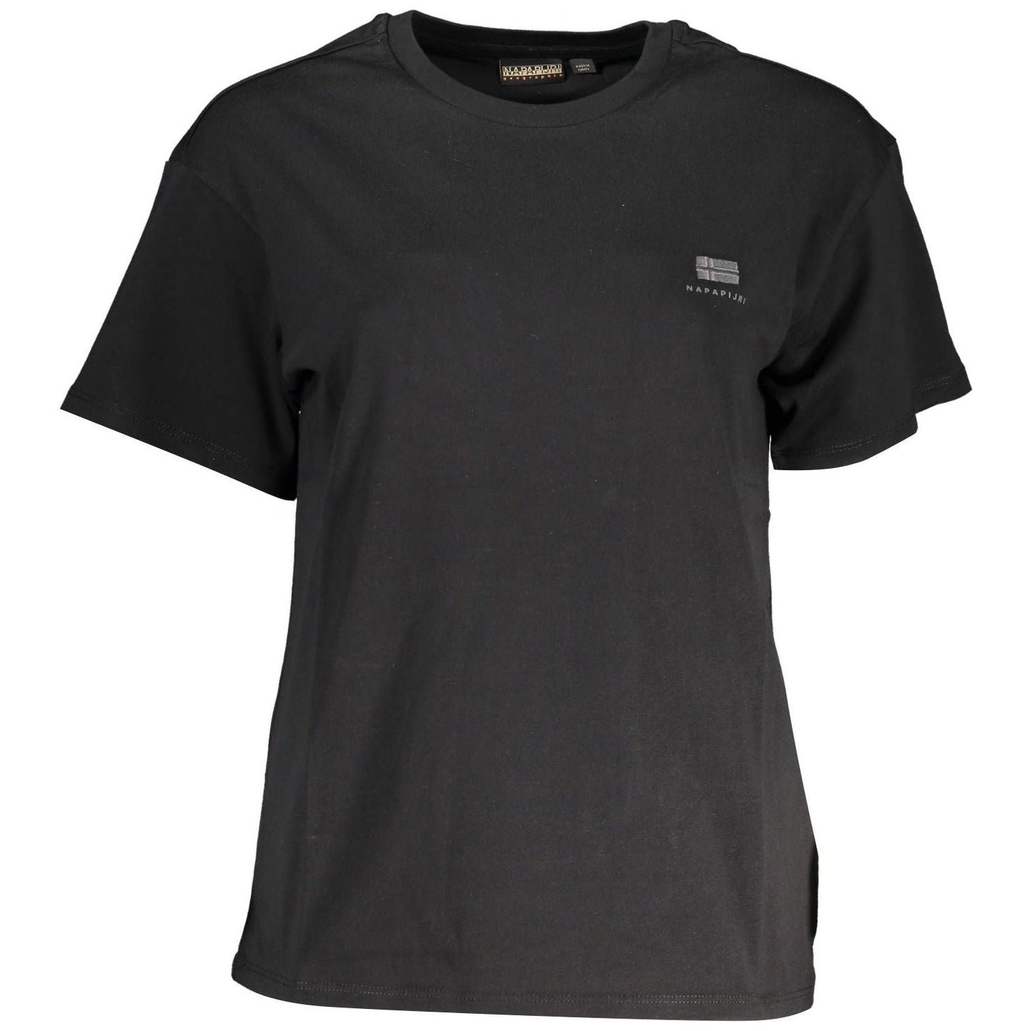 Napapijri Elegant Black Embroidered Logo Tee Napapijri