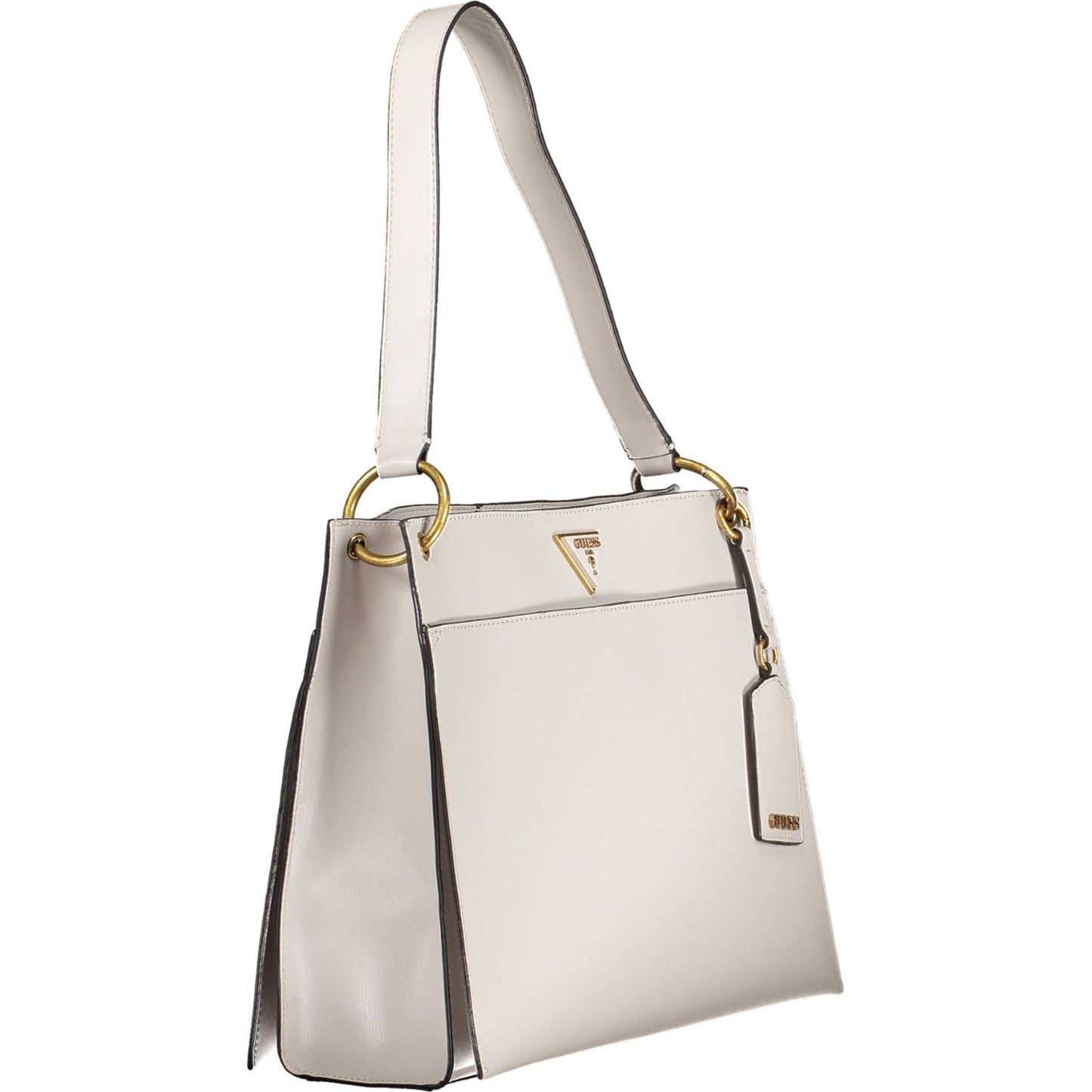 Guess Jeans Chic Gray Shoulder Bag with Contrasting Details Guess Jeans