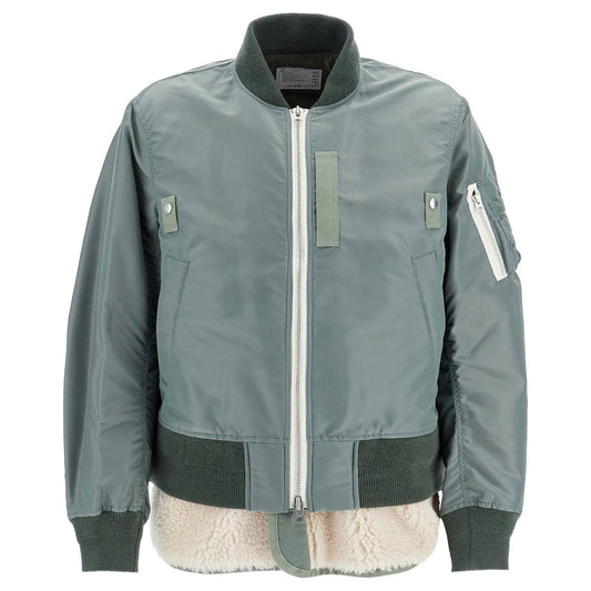 Sacai Sacai layered hybrid bomber jacket