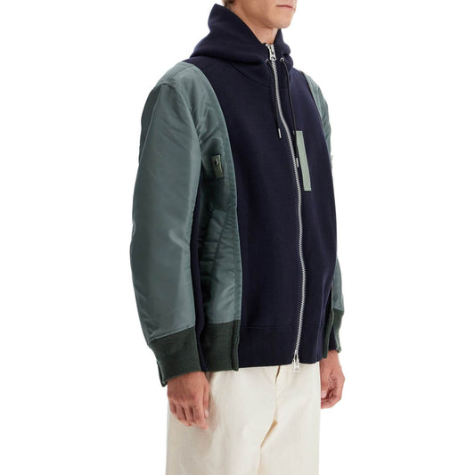 Sacai hybrid sweatshirt with zip and hood Topwear Sacai