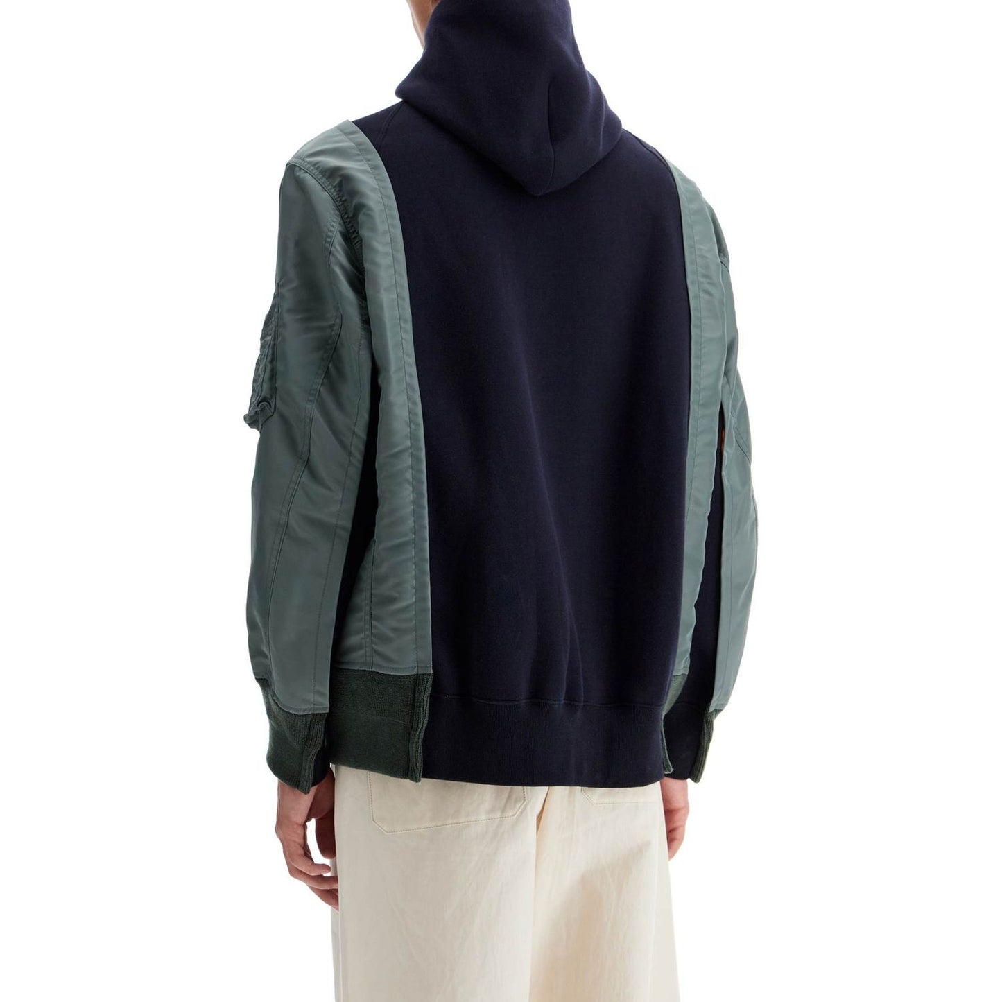 Sacai hybrid sweatshirt with zip and hood Topwear Sacai