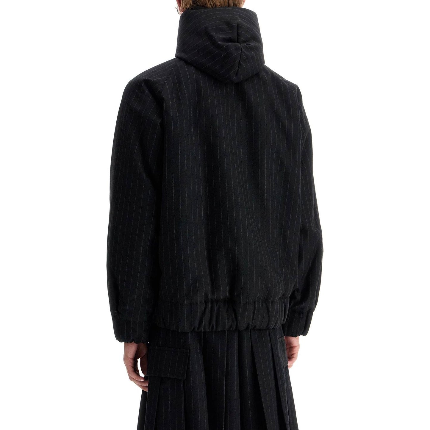 Sacai hooded wool gessato jacket Vests Sacai