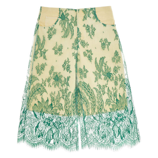 Christopher Esber mint green lace shorts with floral embroidery Short trousers Christopher Esber