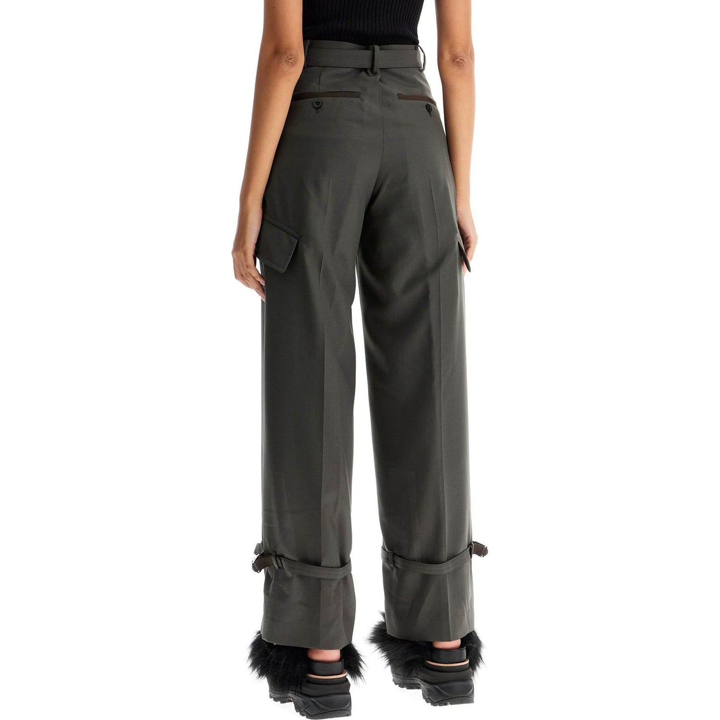 Sacai cargo wool blend trousers for men. Trousers Sacai