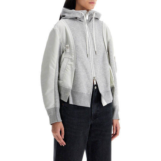 Sacai hybrid sweatshirt with zip and hood Topwear Sacai