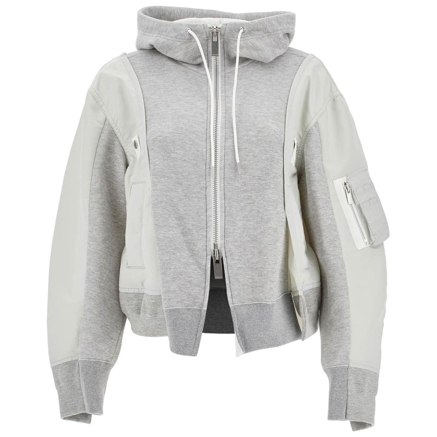 Sacai hybrid sweatshirt with zip and hood Topwear Sacai