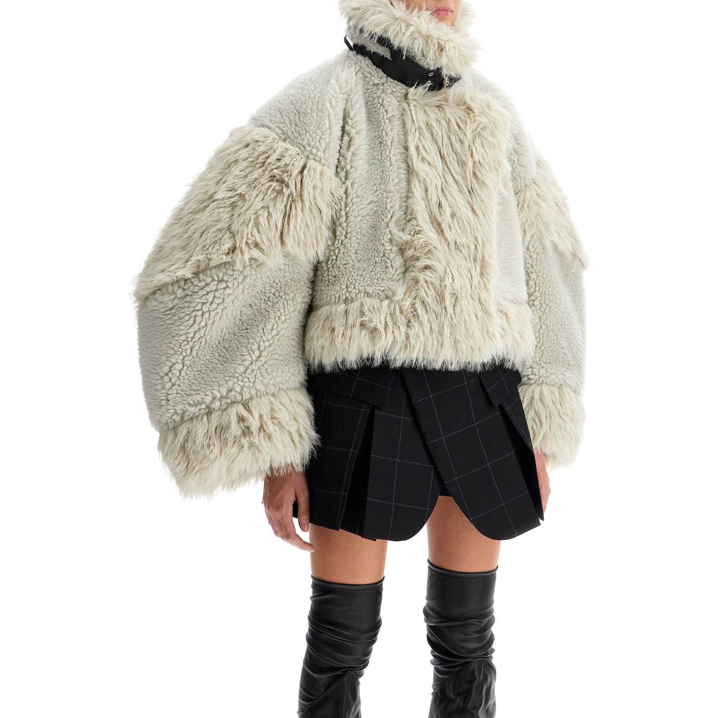 Sacai wool shearling and faux fur jacket Jackets Sacai