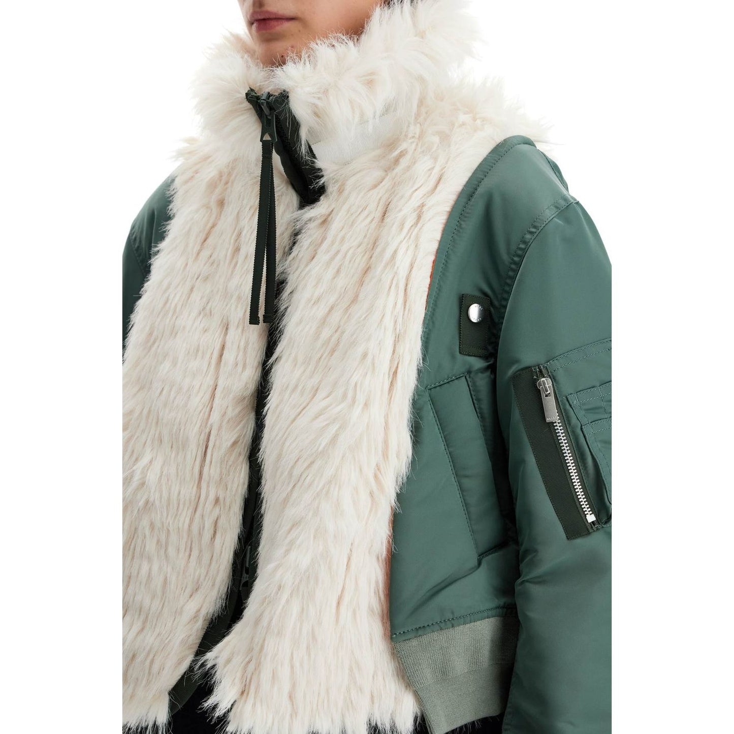 Sacai jacket with faux fur inserts