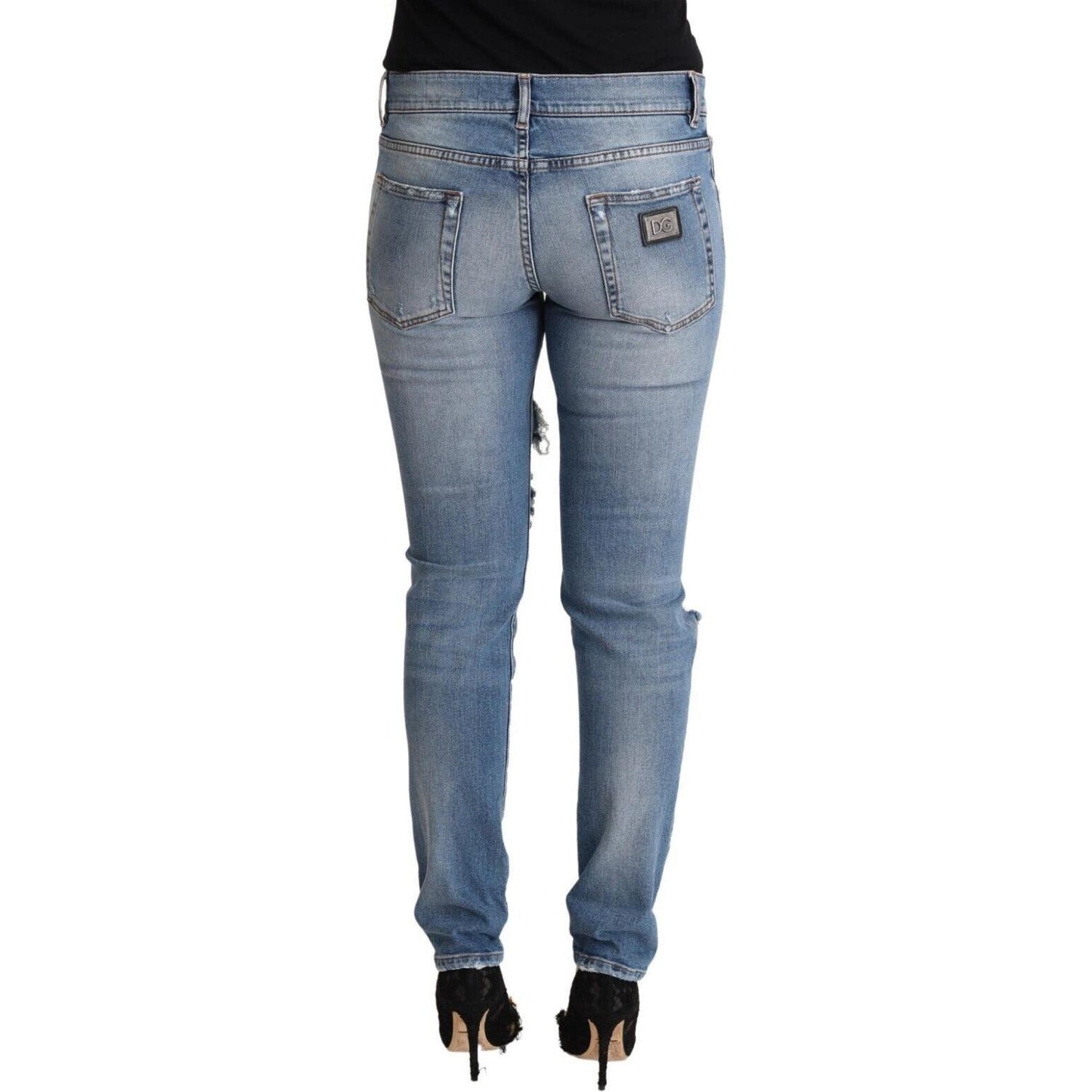 Dolce & Gabbana Chic Distressed Denim Skinny Jeans Dolce & Gabbana