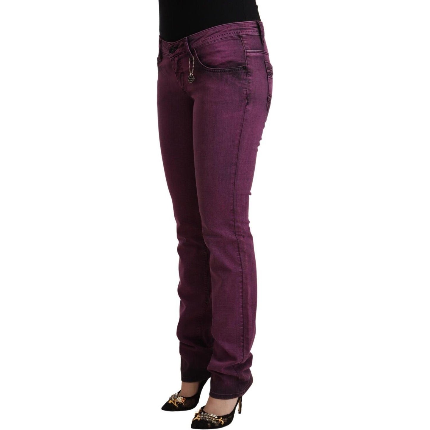 Costume National Elegant Purple Slim Fit Denim Jeans Costume National