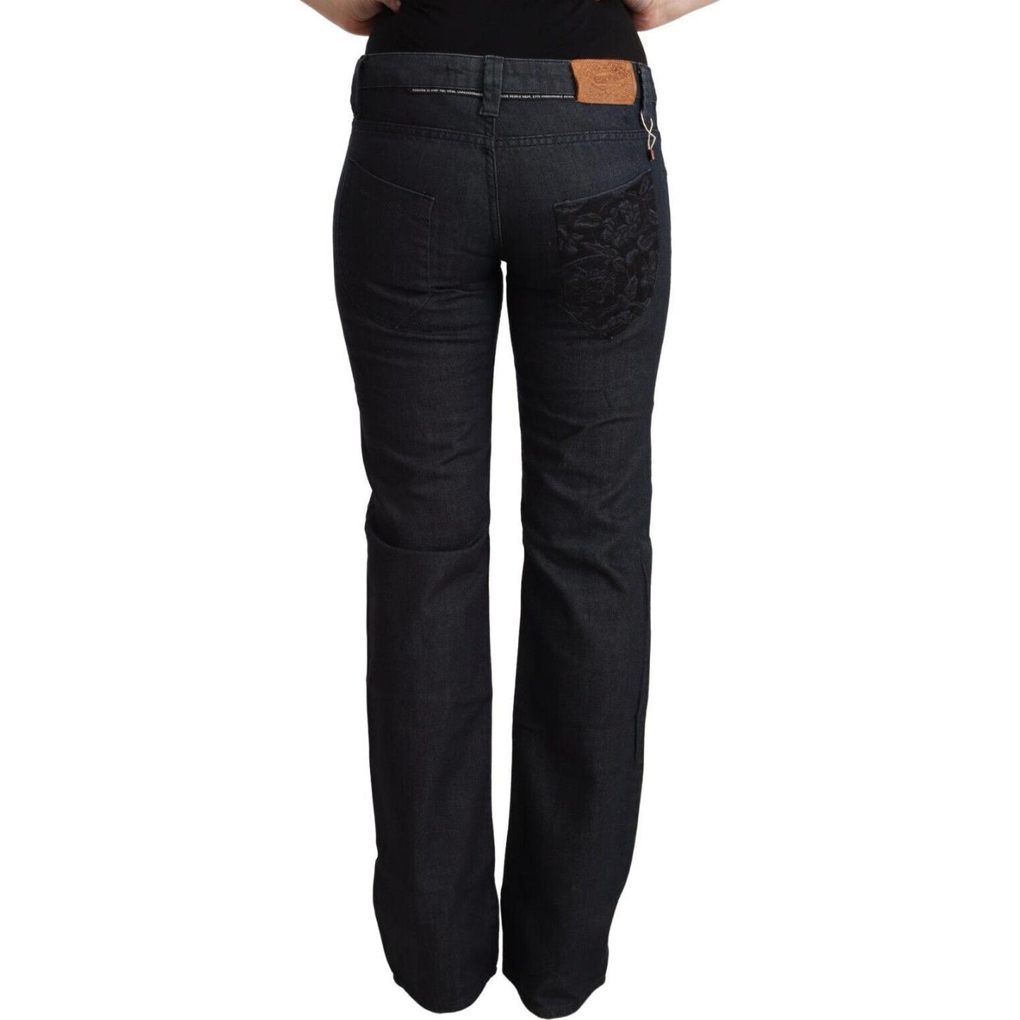 Exte Chic Dark Blue Low Waist Straight Denim Exte