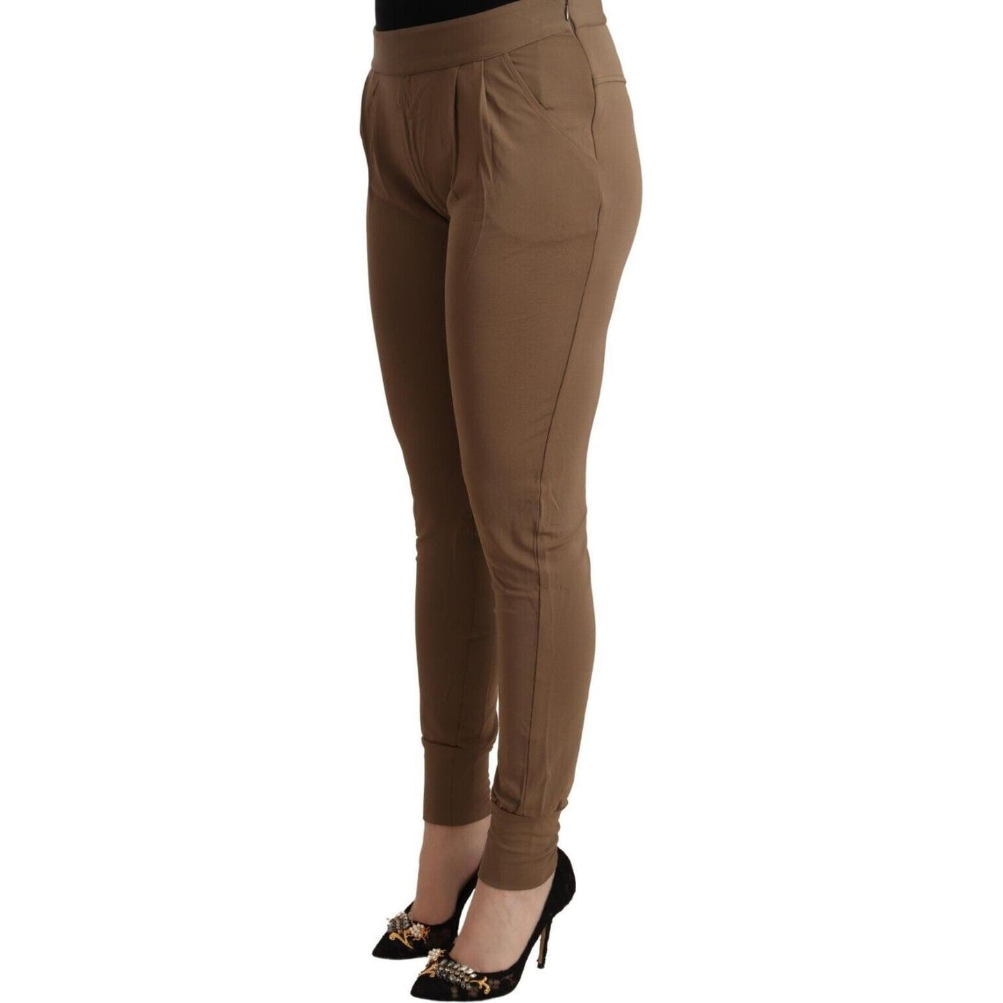 Scervino Street Chic Brown Mid Waist Tapered Pants Scervino Street