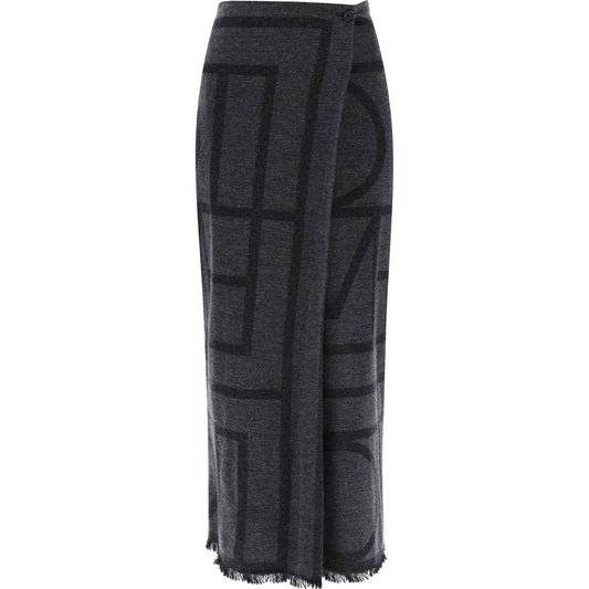 Toteme monogram wool maxi sarong skirt Skirts Toteme