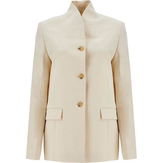 Toteme beige viscose blazer with high collar Jackets Toteme