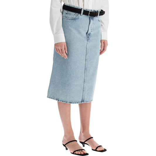 Toteme denim midi skirt in seven