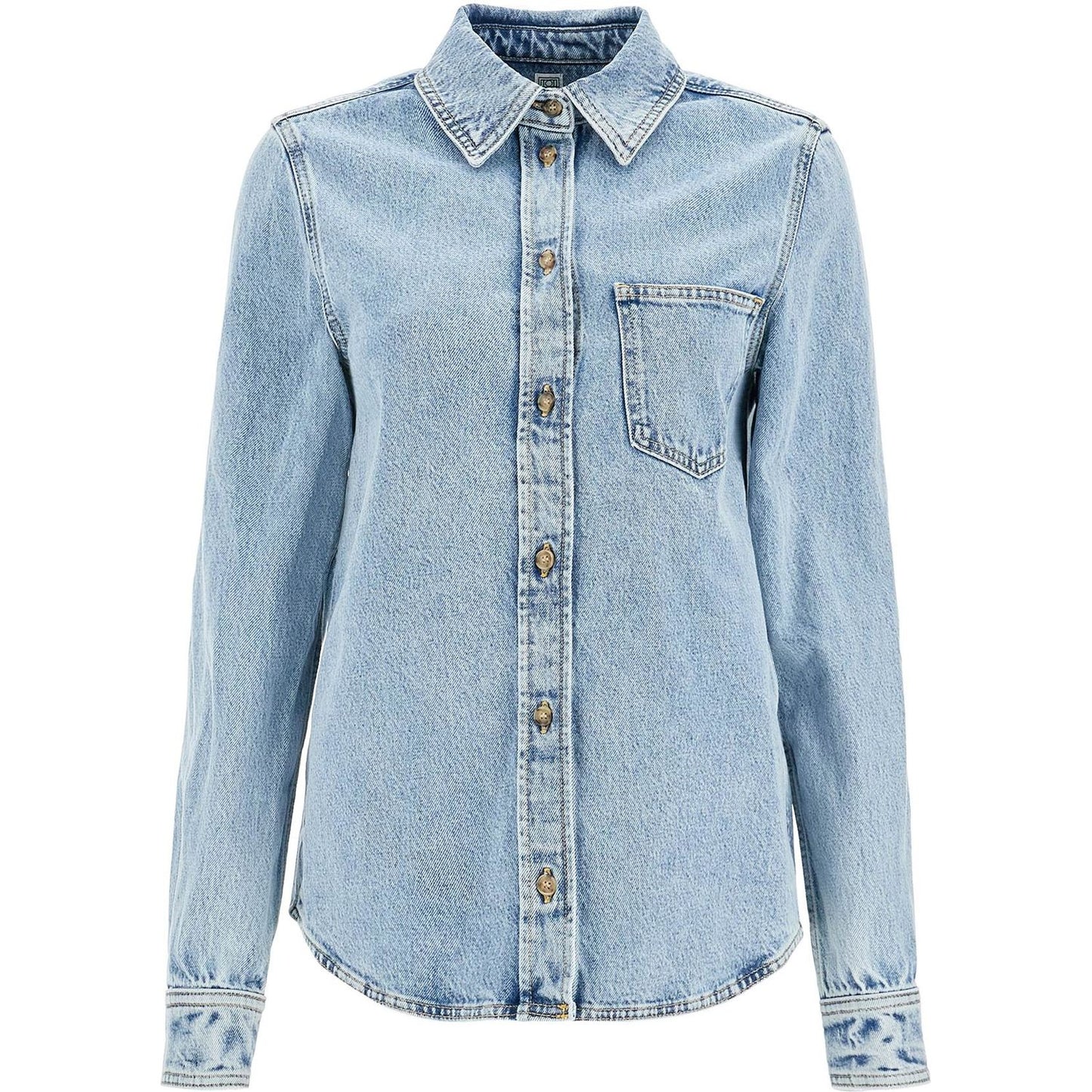 Toteme denim overshirt with pocket detail Jackets Toteme