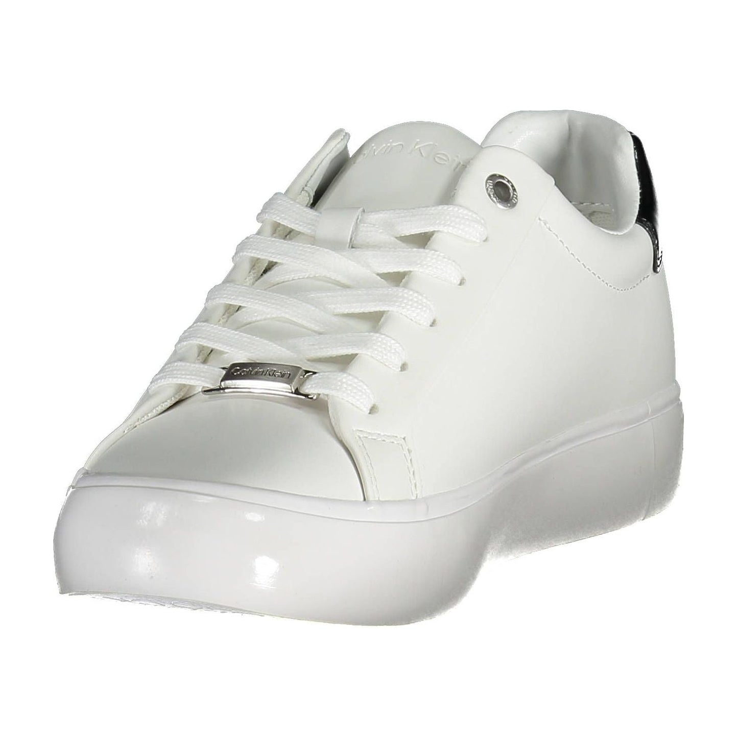 Calvin Klein Sleek White Contrasting Lace-up Sneakers Calvin Klein